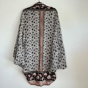 Kachel Anthropologie Silk Blend Boho Floral Kimono Festival One Size Layering